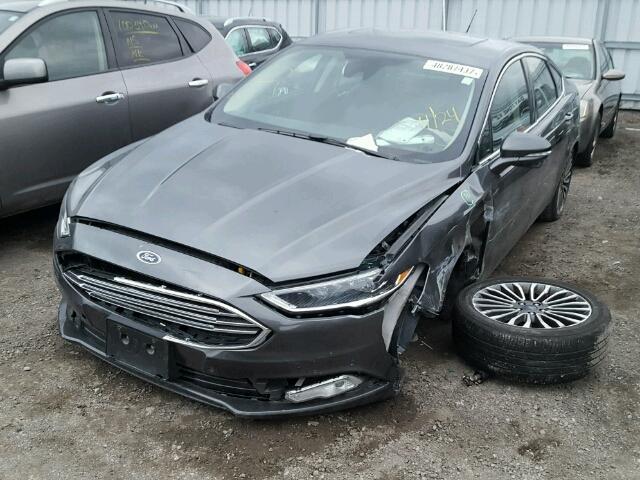 3FA6P0D91HR255837 - 2017 FORD FUSION TIT GRAY photo 2