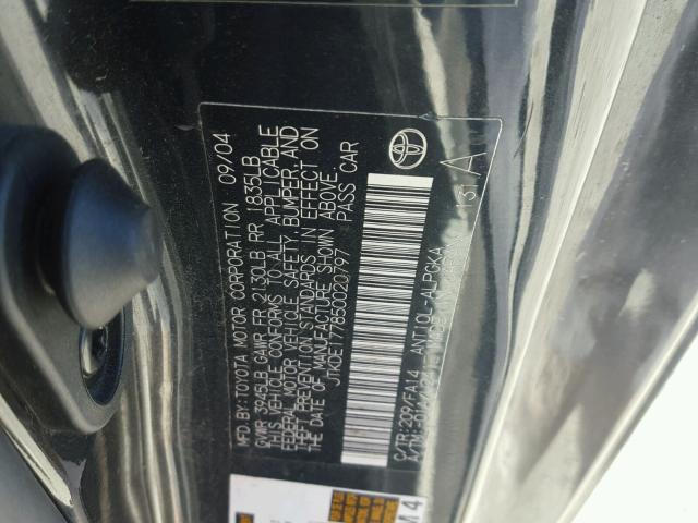 JTKDE177850020797 - 2005 TOYOTA SCION TC 黑色 照片 10