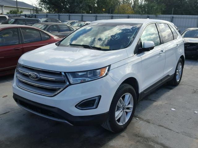 2FMTK3J96FBC42591 - 2015 FORD EDGE SEL WHITE photo 2