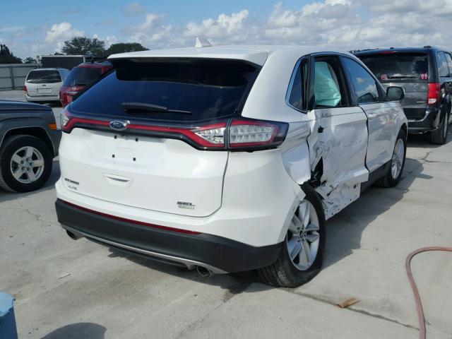 2FMTK3J96FBC42591 - 2015 FORD EDGE SEL WHITE photo 4