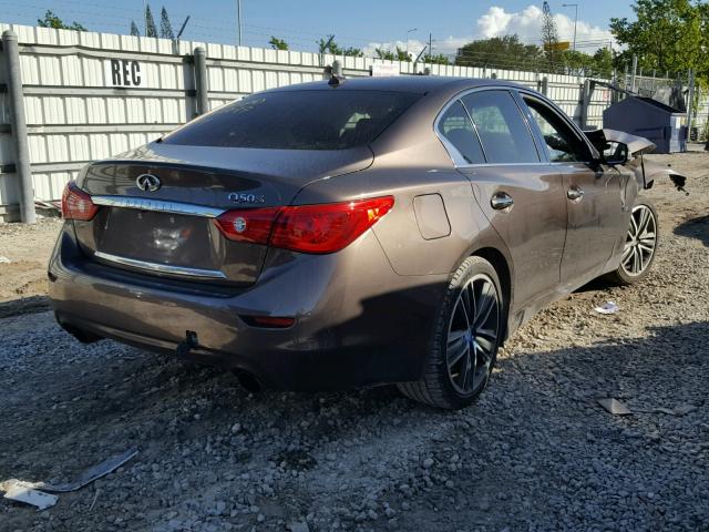 JN1BV7AP0EM679740 - 2014 INFINITI Q50 BASE BROWN photo 4