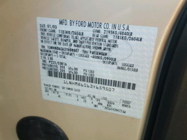 1LNHM86S63Y659507 - 2003 LINCOLN LS 白色 照片 10