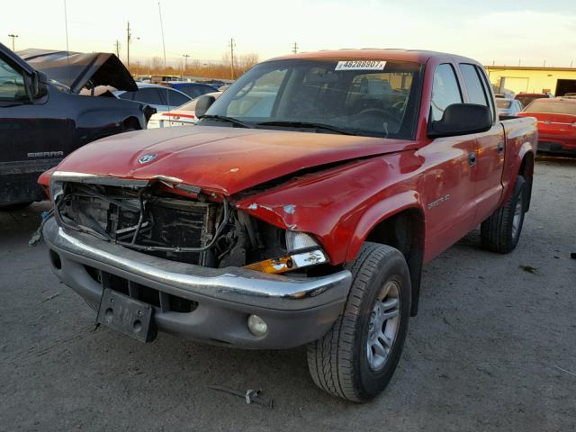 1B7HG48N82S509511 - 2002 DODGE DAKOTA QUA RED photo 2