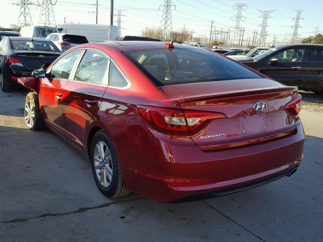 5NPE24AFXGH352333 - 2016 HYUNDAI SONATA SE RED photo 3