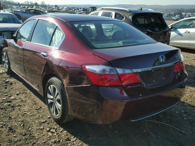 1HGCR2F30FA207878 - 2015 HONDA ACCORD LX BURGUNDY photo 3