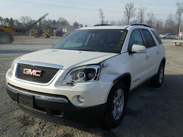 1GKEV23778J304934 - 2008 GMC ACADIA SLT WHITE photo 2