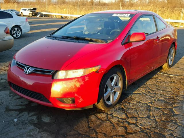 2HGFG12867H522881 - 2007 HONDA CIVIC EX RED photo 2