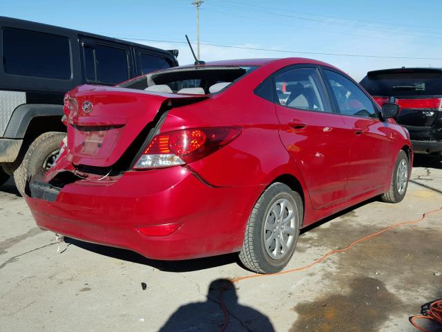 KMHCT4AE9EU611842 - 2014 HYUNDAI ACCENT GLS RED photo 4