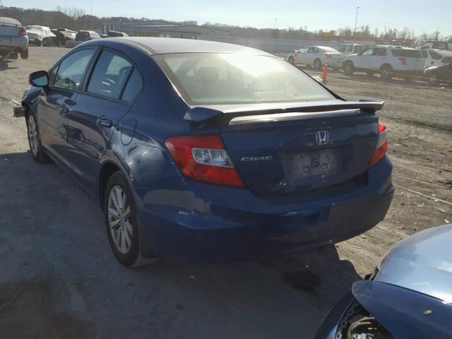 19XFB2F83CE020994 - 2012 HONDA CIVIC EX BLUE photo 3