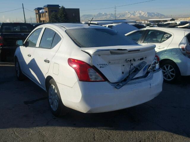 3N1CN7AP6EL815478 - 2014 NISSAN VERSA S WHITE photo 3