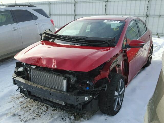 3KPFN4A82HE051235 - 2017 KIA FORTE EX RED photo 2