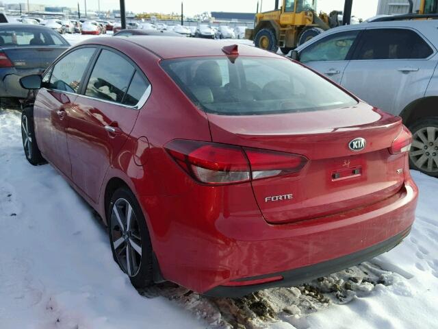 3KPFN4A82HE051235 - 2017 KIA FORTE EX RED photo 3