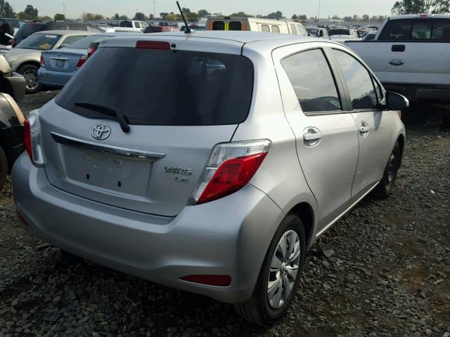 VNKKTUD33EA006993 - 2014 TOYOTA YARIS SILVER photo 4