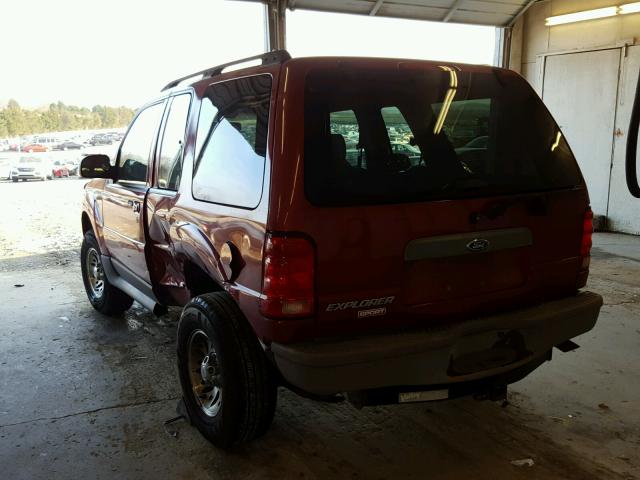 1FMYU60E31UA14308 - 2001 FORD EXPLORER S BURGUNDY photo 3