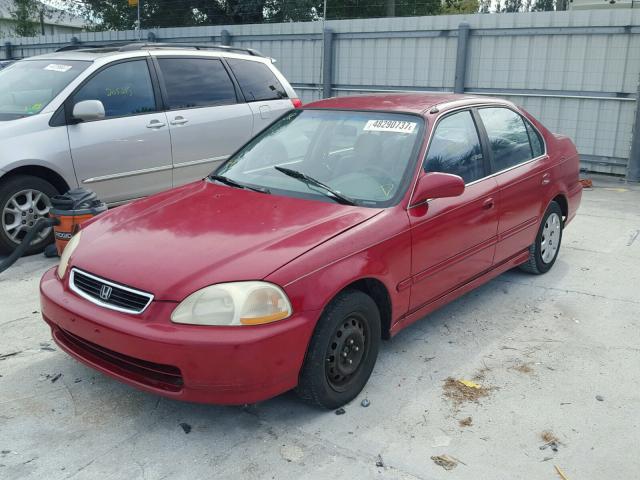 1HGEJ6672WL009477 - 1998 HONDA CIVIC LX RED photo 2