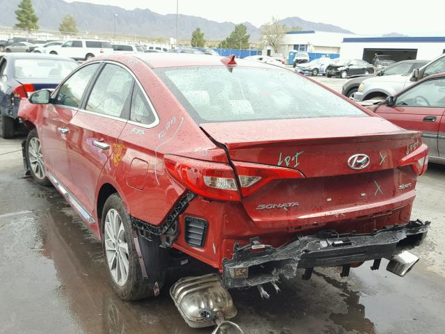 5NPE34AF6HH571563 - 2017 HYUNDAI SONATA SPO RED photo 3