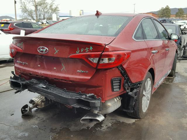 5NPE34AF6HH571563 - 2017 HYUNDAI SONATA SPO RED photo 4