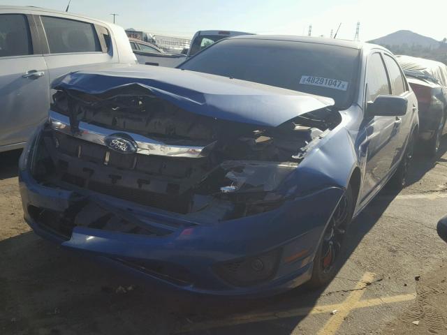 3FAHP0HA0BR274318 - 2011 FORD FUSION SE BLUE photo 2