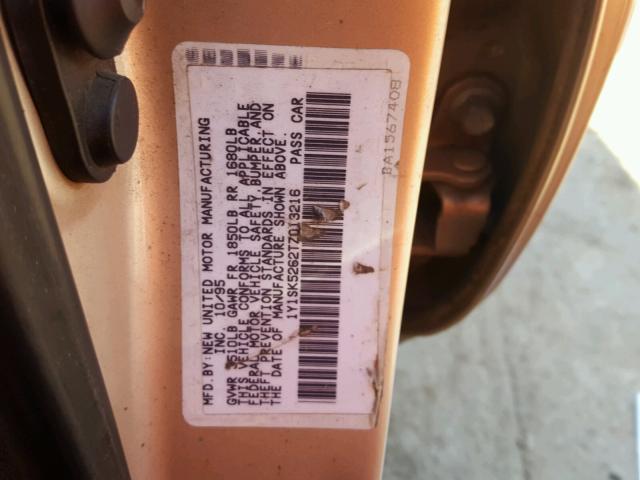 1Y1SK5262TZ013216 - 1996 GEO PRIZM BASE 金色 照片 10