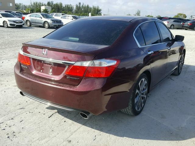 1HGCR2F53EA292540 - 2014 HONDA ACCORD SPO BURGUNDY photo 4