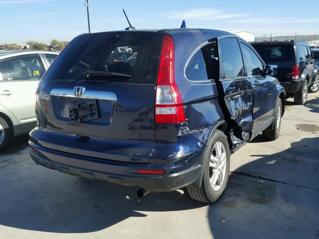 JHLRE3H75AC009324 - 2010 HONDA CR-V EXL BLUE photo 4