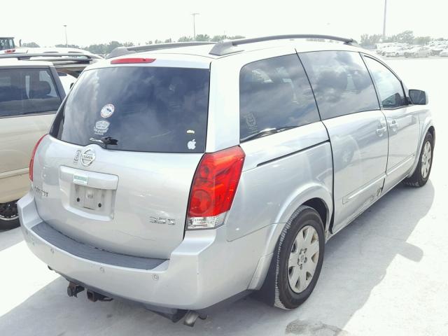 5N1BV28UX6N115709 - 2006 NISSAN QUEST S SILVER photo 4