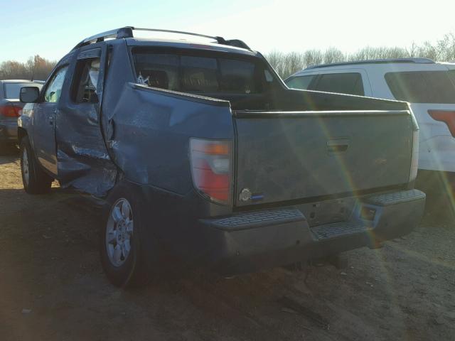 2HJYK16556H549764 - 2006 HONDA RIDGELINE BLUE photo 3