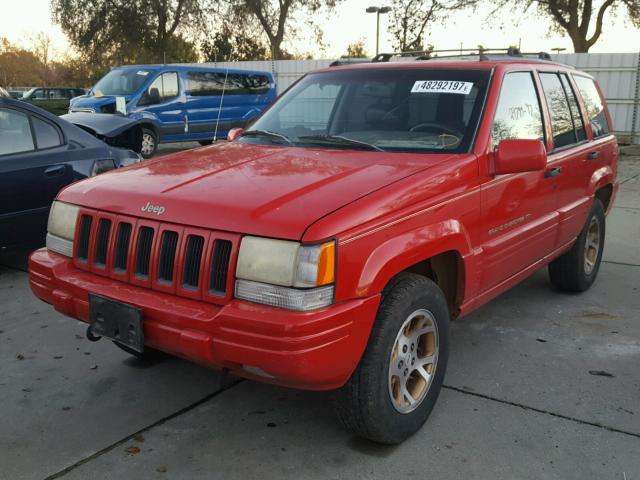 1J4GZ78Y1VC552307 - 1997 JEEP GRAND CHER RED photo 2