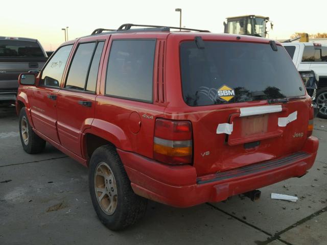 1J4GZ78Y1VC552307 - 1997 JEEP GRAND CHER RED photo 3