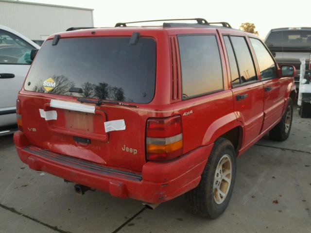 1J4GZ78Y1VC552307 - 1997 JEEP GRAND CHER RED photo 4