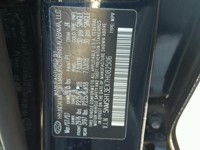 5NMSH13EX7H082506 - 2007 HYUNDAI SANTA FE S 蓝色 照片 10