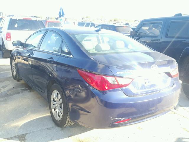 5NPEB4AC0BH079966 - 2011 HYUNDAI SONATA GLS BLUE photo 3