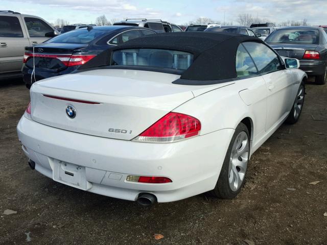 WBAEK13416CN75555 - 2006 BMW 650 I WHITE photo 4