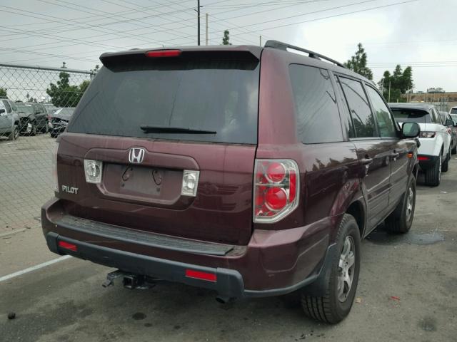 5FNYF28467B025971 - 2007 HONDA PILOT EX MAROON photo 4