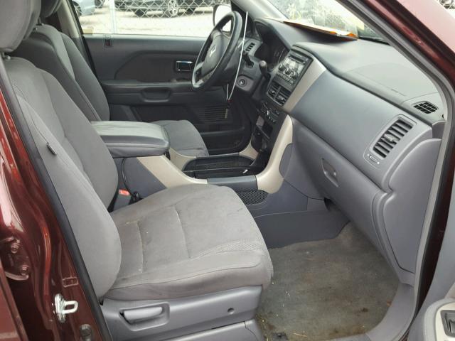 5FNYF28467B025971 - 2007 HONDA PILOT EX MAROON photo 5