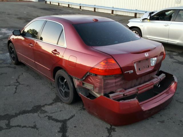 1HGCM66566A051305 - 2006 HONDA ACCORD EX 红色 照片 3