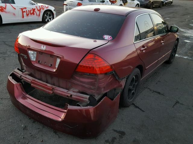 1HGCM66566A051305 - 2006 HONDA ACCORD EX 红色 照片 4