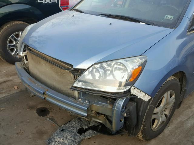 5FNRL38767B118776 - 2007 HONDA ODYSSEY EX BLUE photo 9