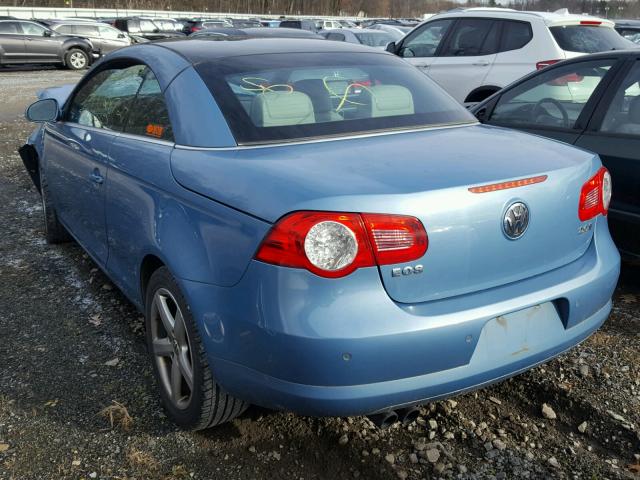 WVWCA71F07V043823 - 2007 VOLKSWAGEN EOS 2.0T S BLUE photo 3