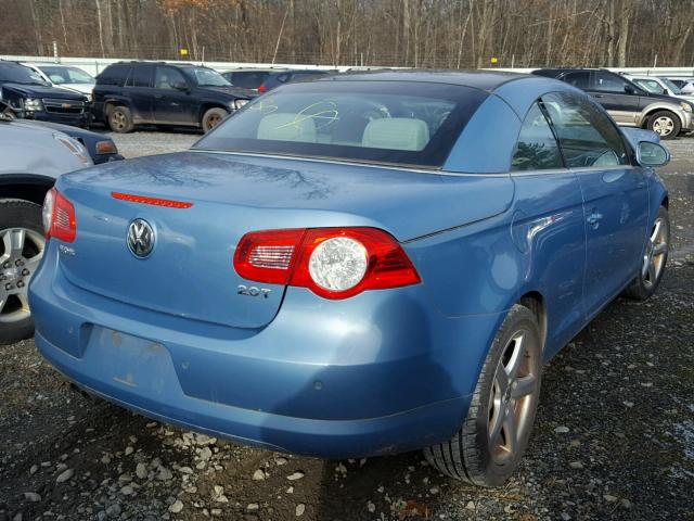 WVWCA71F07V043823 - 2007 VOLKSWAGEN EOS 2.0T S BLUE photo 4