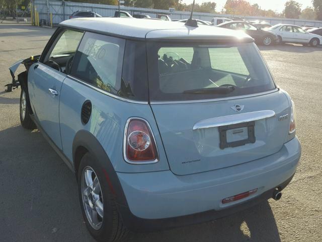 WMWSU3C58DT686649 - 2013 MINI COOPER BLUE photo 3