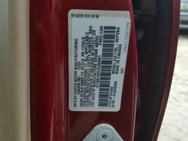 2T1BR12E51C465801 - 2001 TOYOTA COROLLA CE RED photo 10