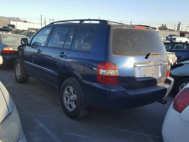 JTEDD21A240101356 - 2004 TOYOTA HIGHLANDER BLUE photo 3