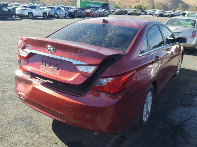 5NPEB4AC4CH486691 - 2012 HYUNDAI SONATA GLS RED photo 4