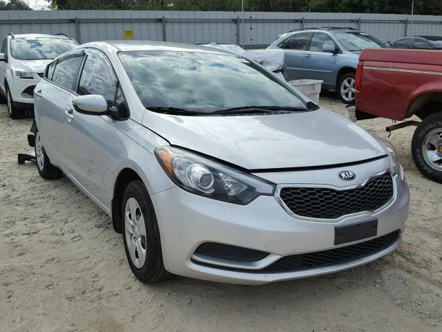 KNAFK4A63E5240293 - 2014 KIA FORTE LX SILVER photo 1