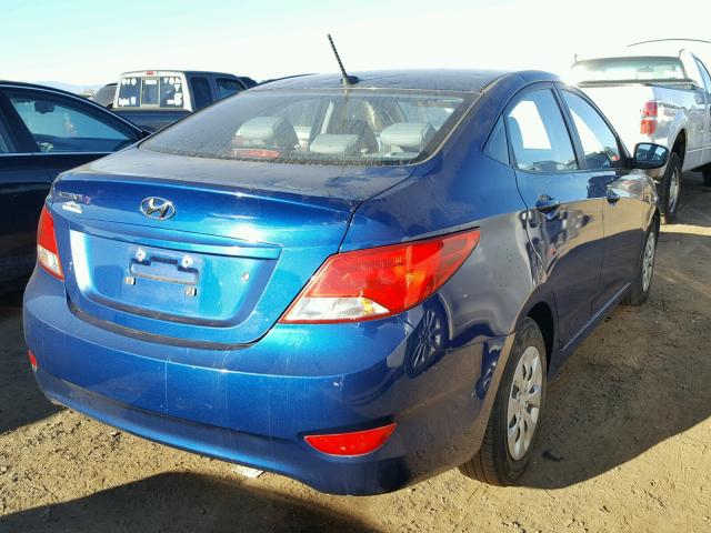 KMHCT4AE1GU981878 - 2016 HYUNDAI ACCENT SE BLUE photo 4