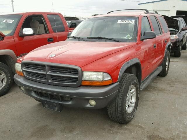 1B4HS38NX2F104345 - 2002 DODGE DURANGO SP RED photo 2