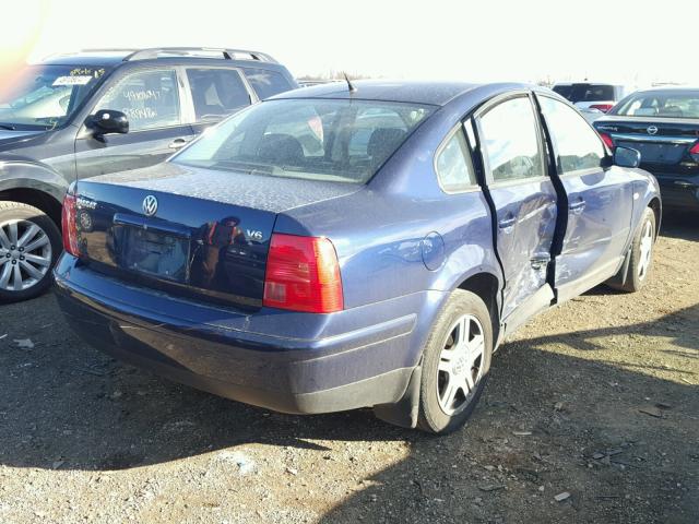 WVWBH63B01P024342 - 2001 VOLKSWAGEN PASSAT GLX BLUE photo 4