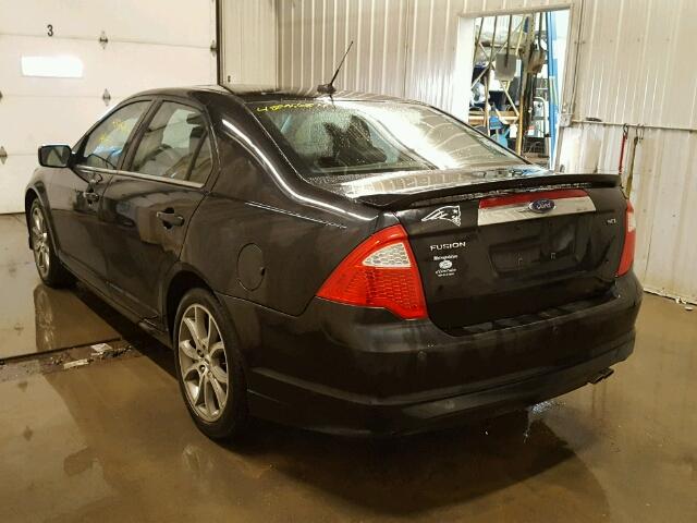 3FAHP0JA1AR238906 - 2010 FORD FUSION SEL BLACK photo 3