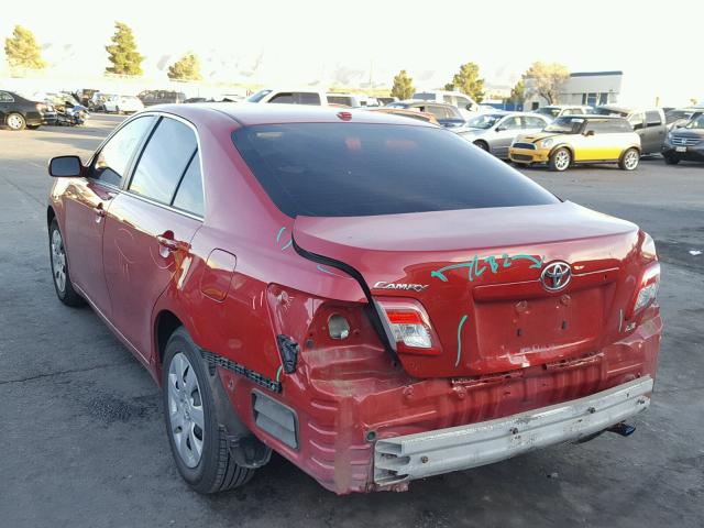 4T4BF3EKXAR035255 - 2010 TOYOTA CAMRY BASE RED photo 3